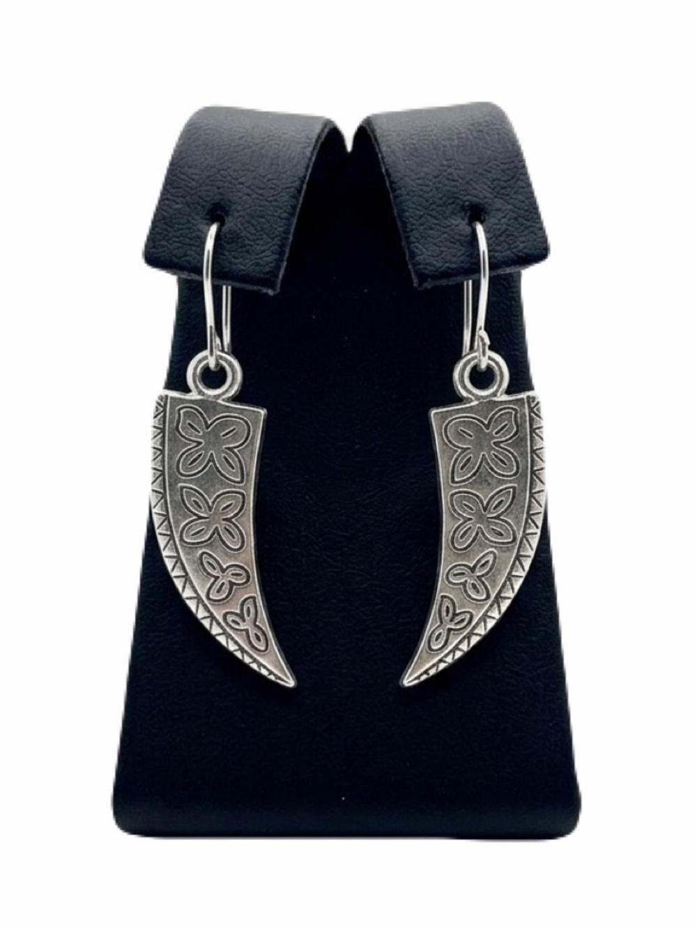 New Sterling Silver Engraved Floral Bonnie Antique Style Boho Dangle Earrings